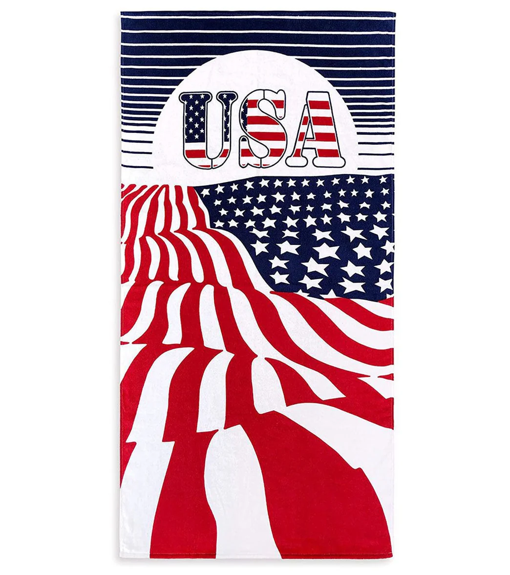 A to Z Towels Usa Sun & Flag Beach Towel 30βX 60β - Image 2