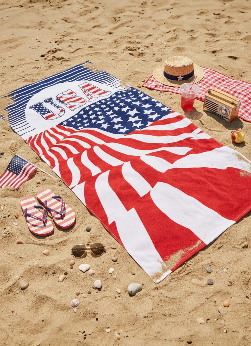 A to Z Towels Usa Sun & Flag Beach Towel 30βX 60β - Image 3