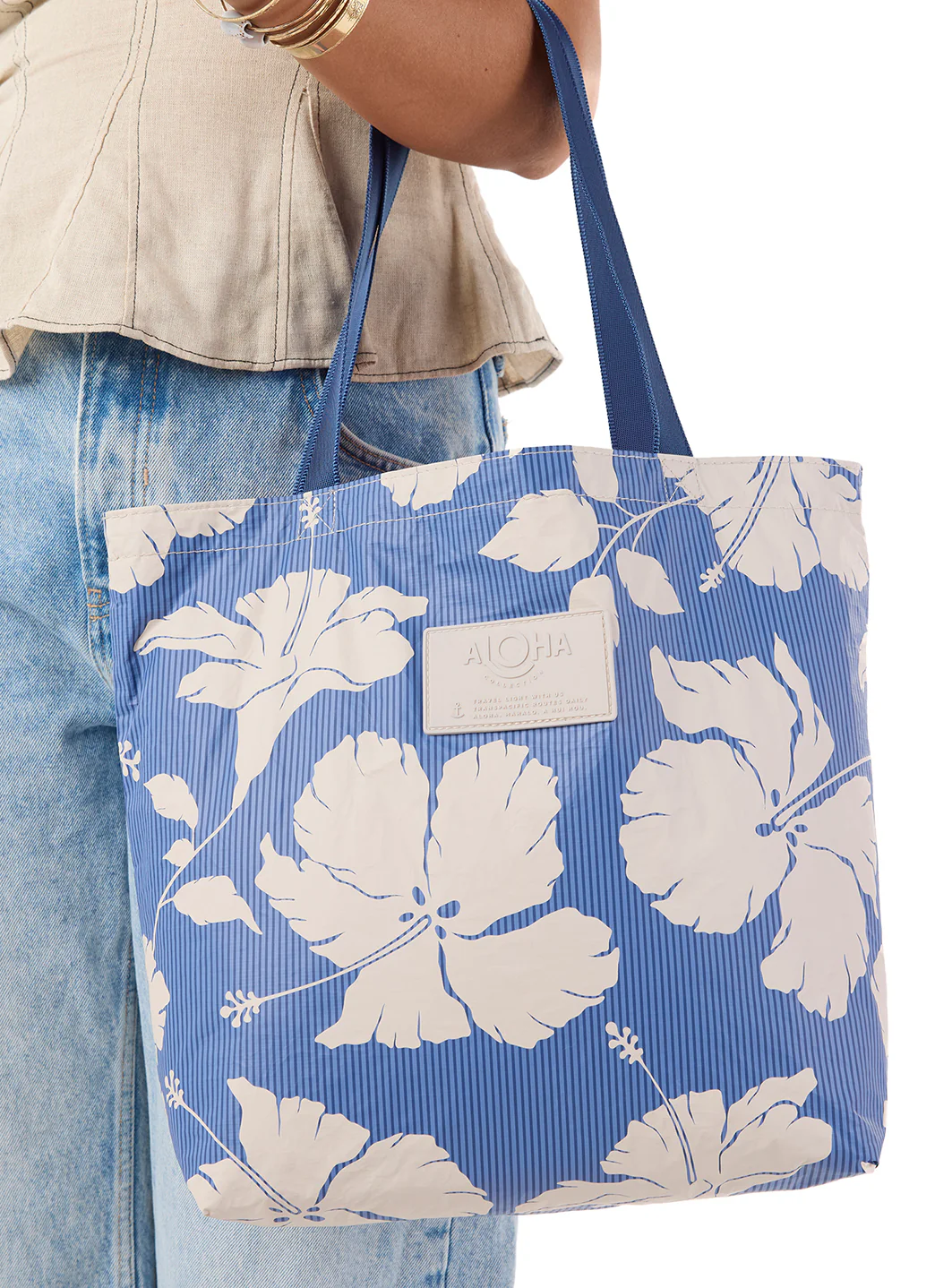 ALOHA Salina Tiny Stripe Reversible Beach Tote - Image 2