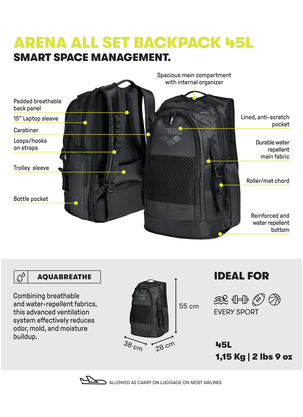 Arena All Set 45L Backpack - Image 59