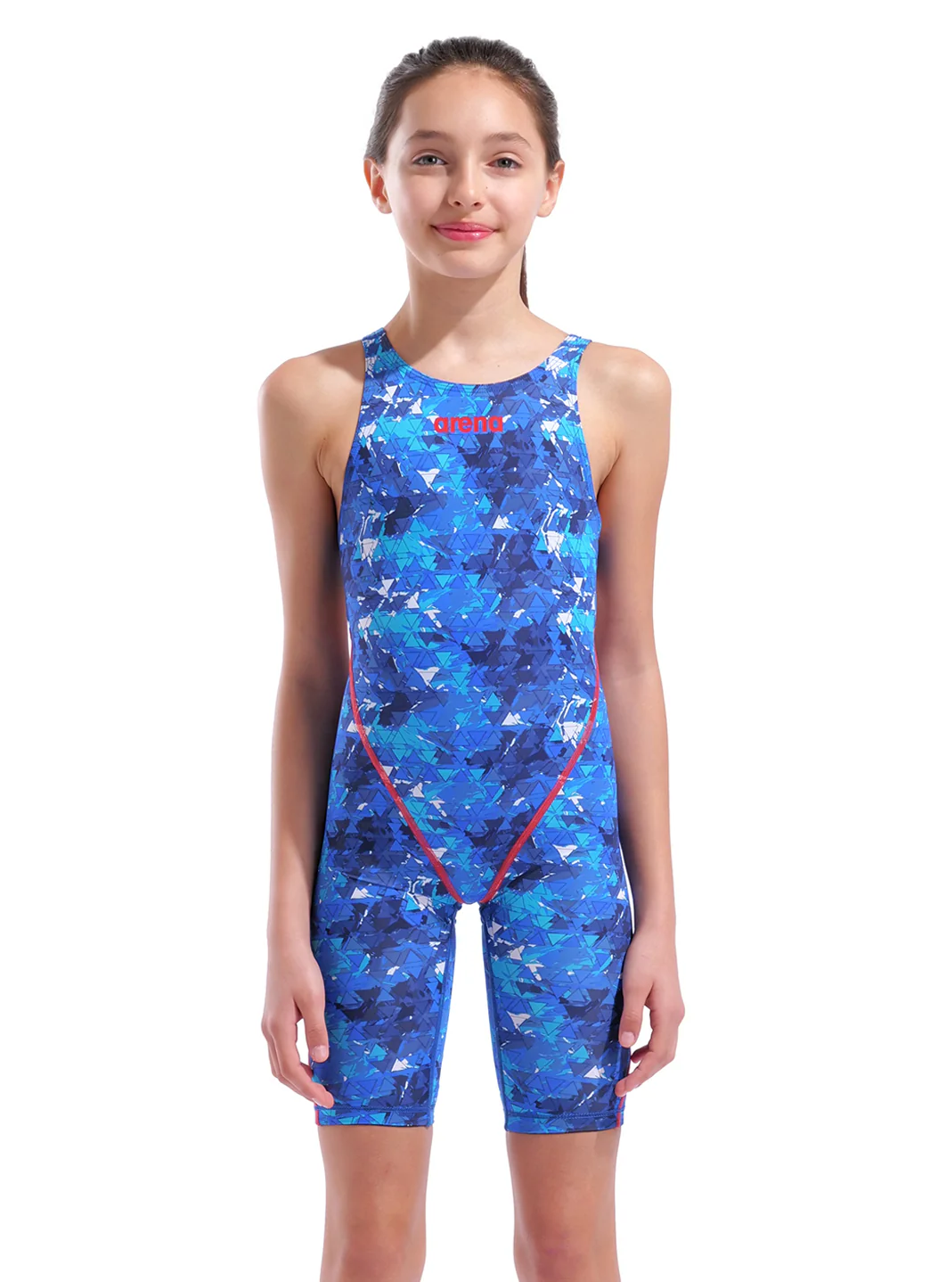 Arena Girls' Powerskin Splash Multicolors ST Next LE Open Back Tech Suit Swimsuit - Image 2