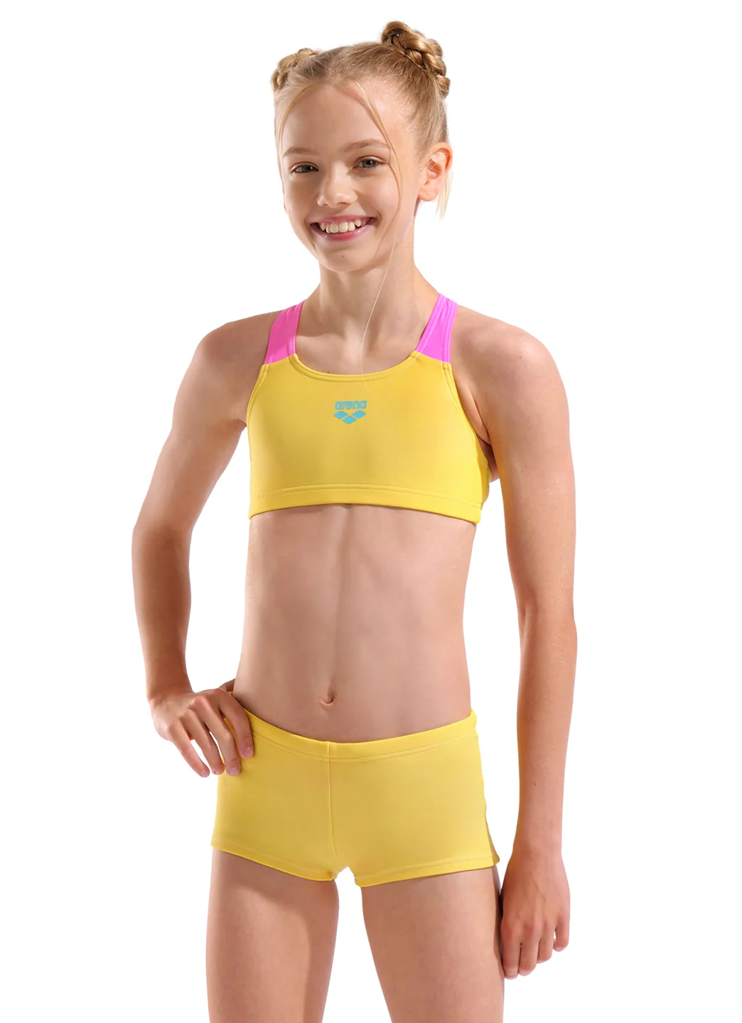 Arena Girls' Solid Two Piece Bikini Set (Little Kid, Big Kid) - Image 2
