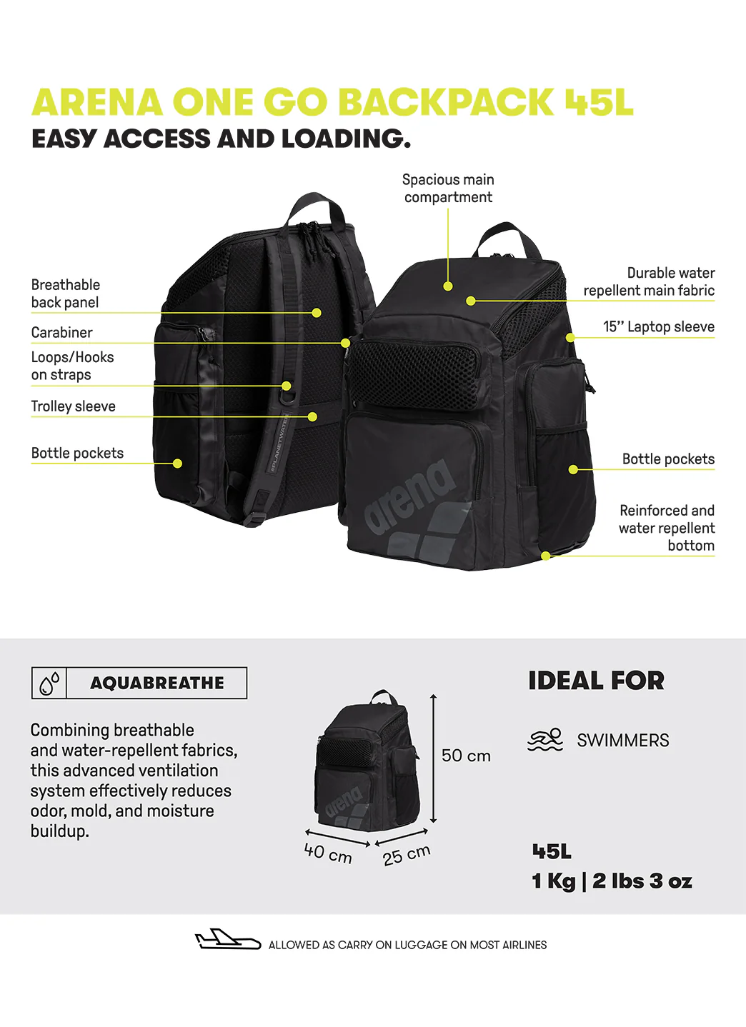 Arena One Go 45L Backpack - Image 122