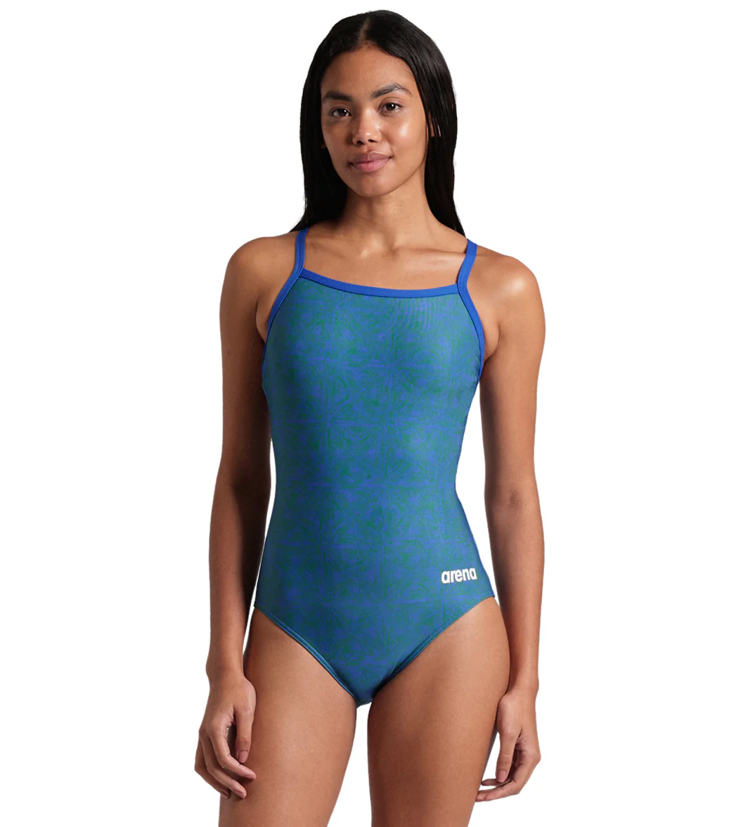 Arena Women's Abstract Tiles Lightdrop Back One Piece Swimsuit - Image 2
