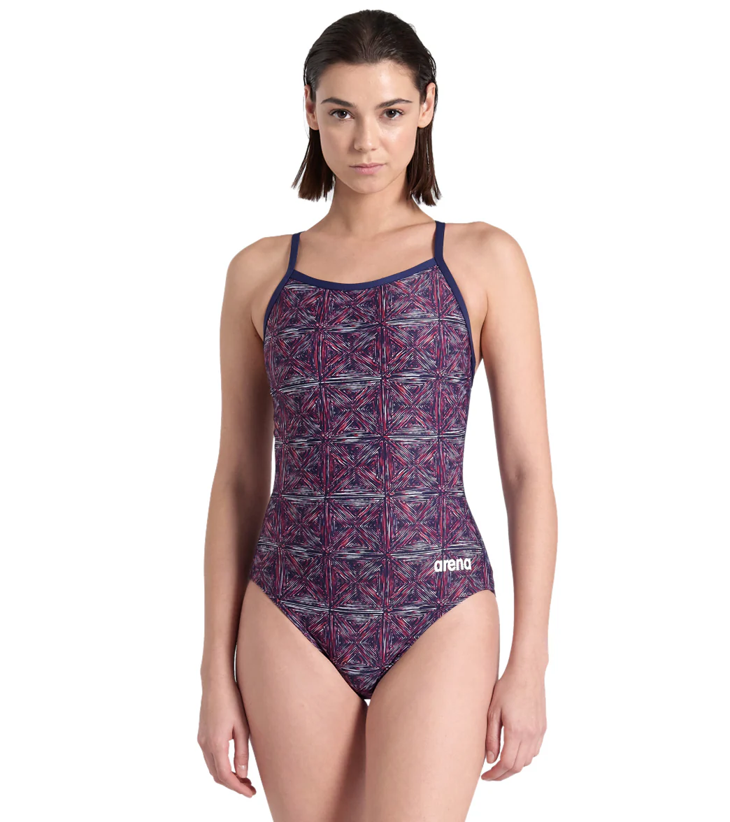 Arena Women's Abstract Tiles Lightdrop Back One Piece Swimsuit - Image 22
