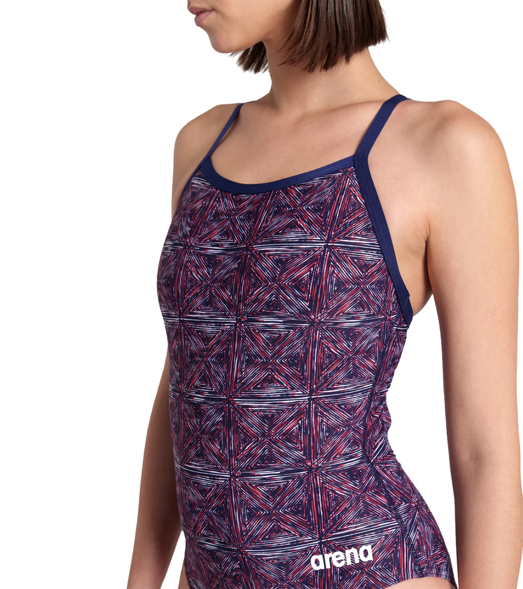 Arena Women's Abstract Tiles Lightdrop Back One Piece Swimsuit - Image 25