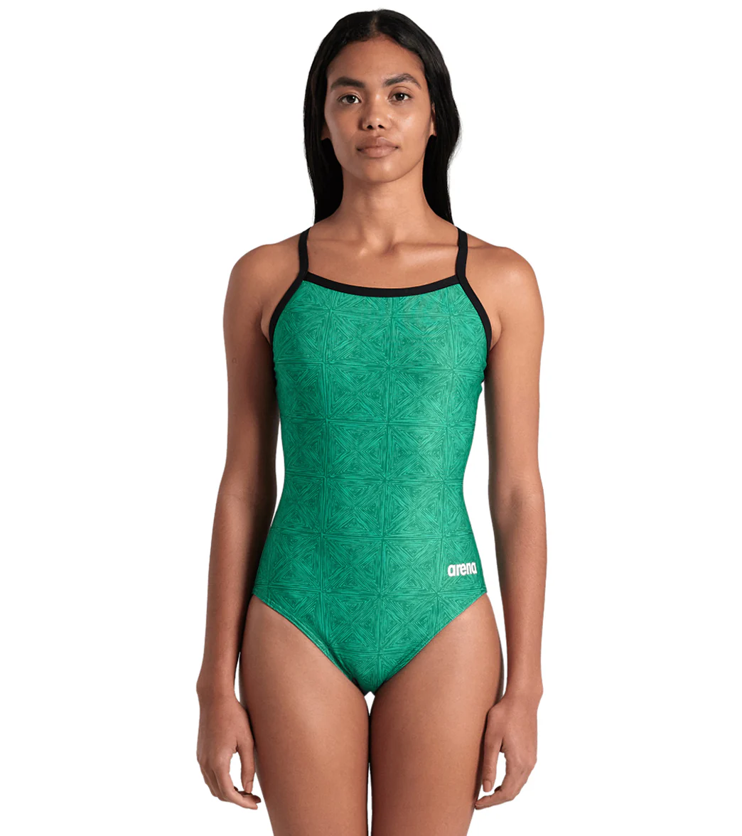Arena Women's Abstract Tiles Lightdrop Back One Piece Swimsuit - Image 33
