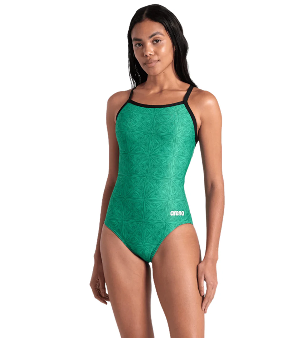 Arena Women's Abstract Tiles Lightdrop Back One Piece Swimsuit - Image 36