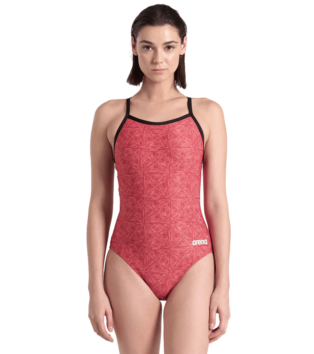 Arena Women's Abstract Tiles Lightdrop Back One Piece Swimsuit - Image 40