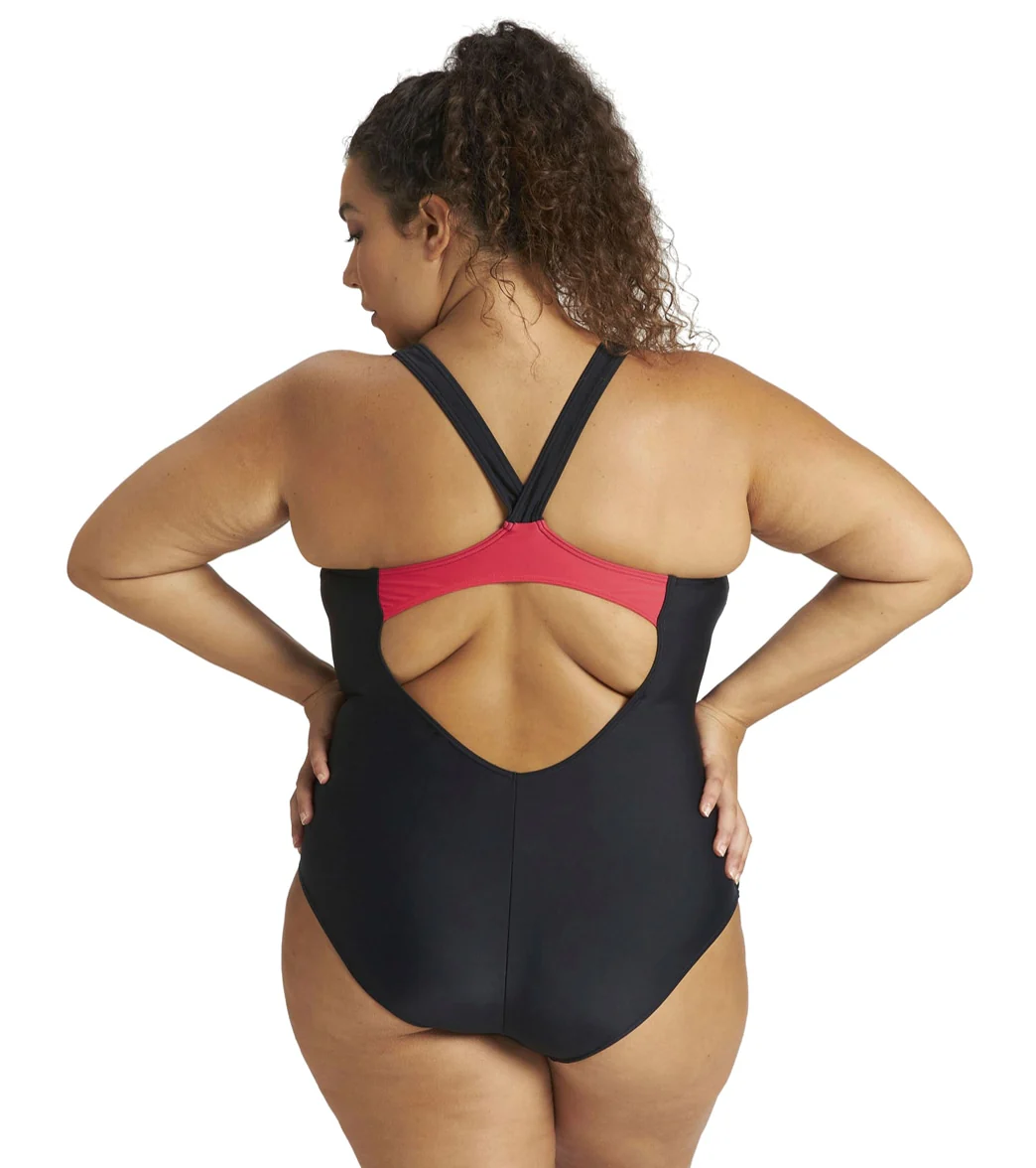 Arena Women's Plus Size Threefold V Back One Piece Swimsuit - Image 8