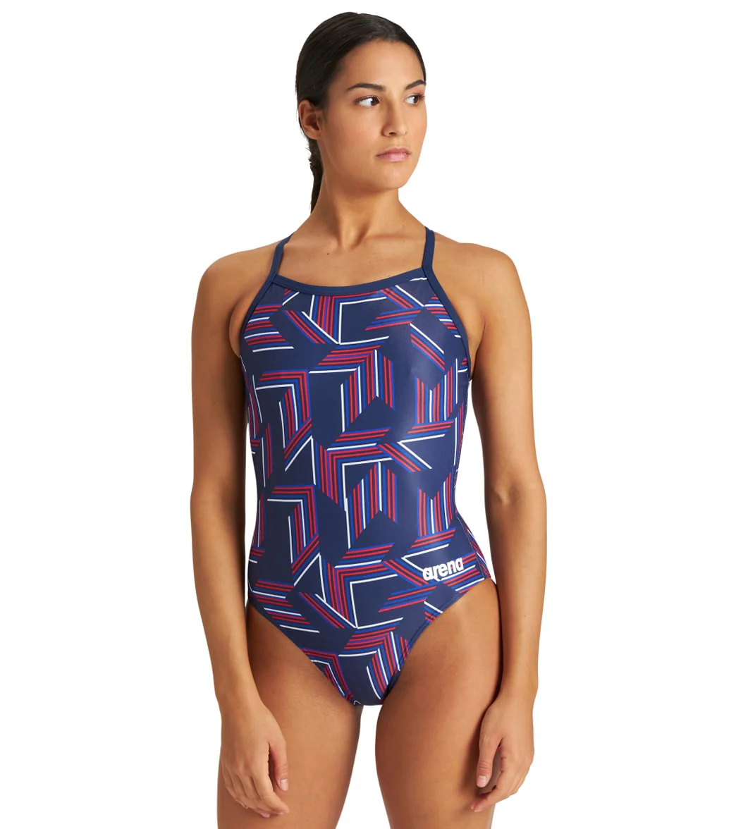 Arena Women's Puzzled Light Drop Back One Piece Swimsuit - Image 22