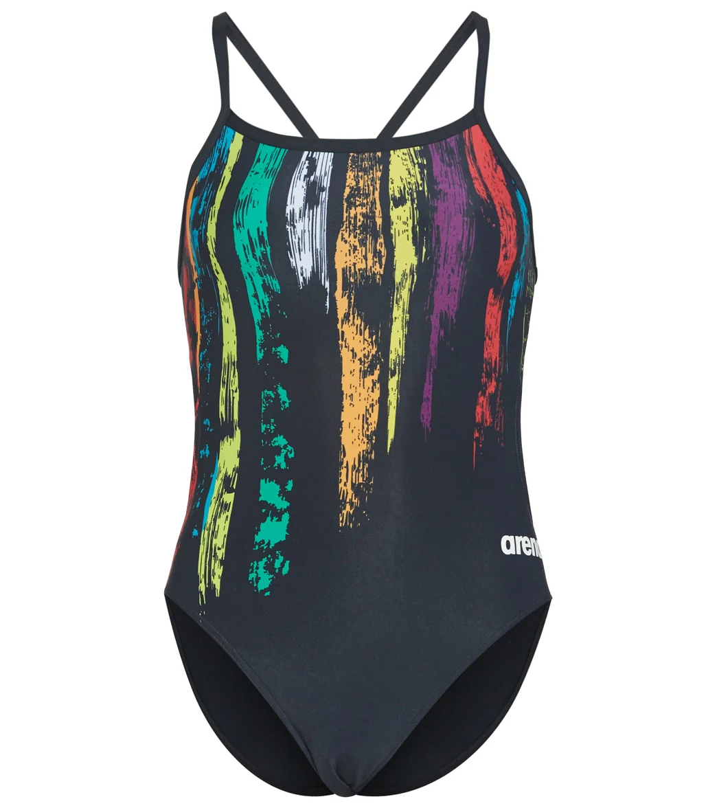 Arena Women's Team Painted Stripes Challenge Back One Piece Swimsuit - Image 33