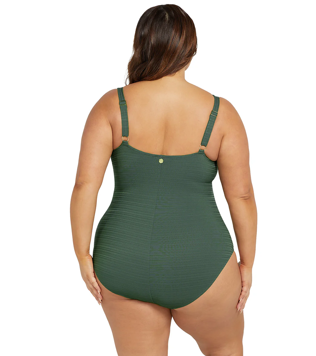Artesands Woman's Plus Size Aria Olive Gericault One Piece Swimsuit (Multifit C-DD Cup) - Image 3
