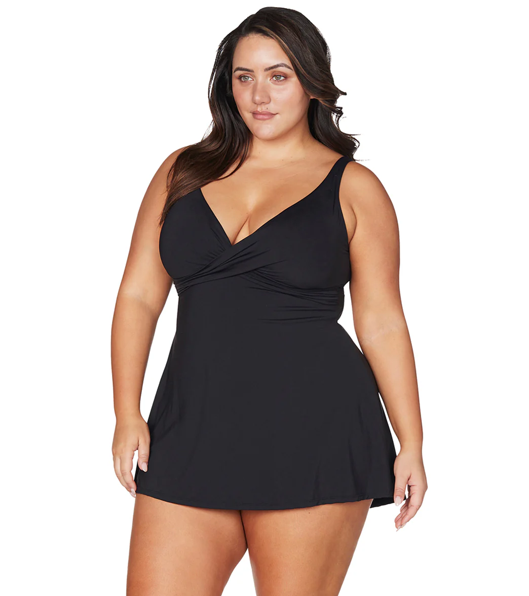 Artesands Woman's Plus Size Hues Delacroix Cross Over Swim Dress (Multifit D-G Cup) - Image 2