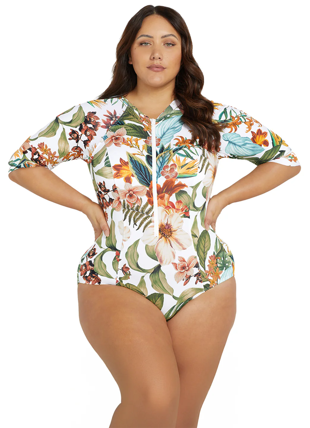 Artesands Woman's Plus Size Into the Saltu Seraut Mid Length Once Piece Swimsuit - Image 6