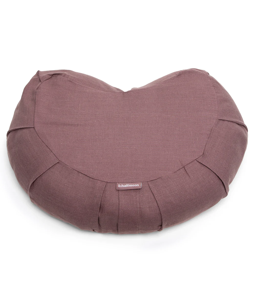 B, Halfmoon Linen Halfmoon Mediation Cushion - Image 8