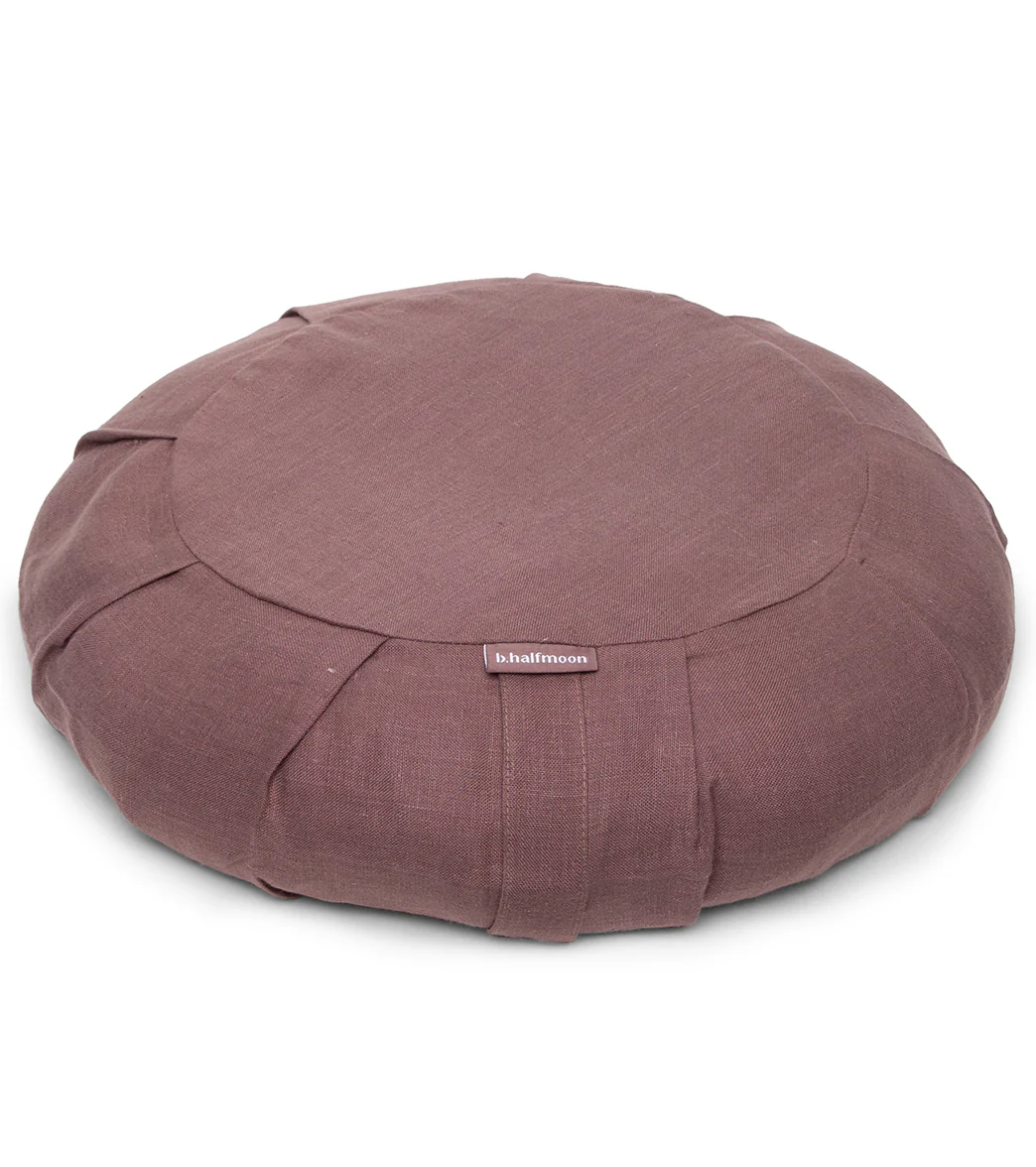 B, Halfmoon Linen Round Meditation Cushion - Image 13