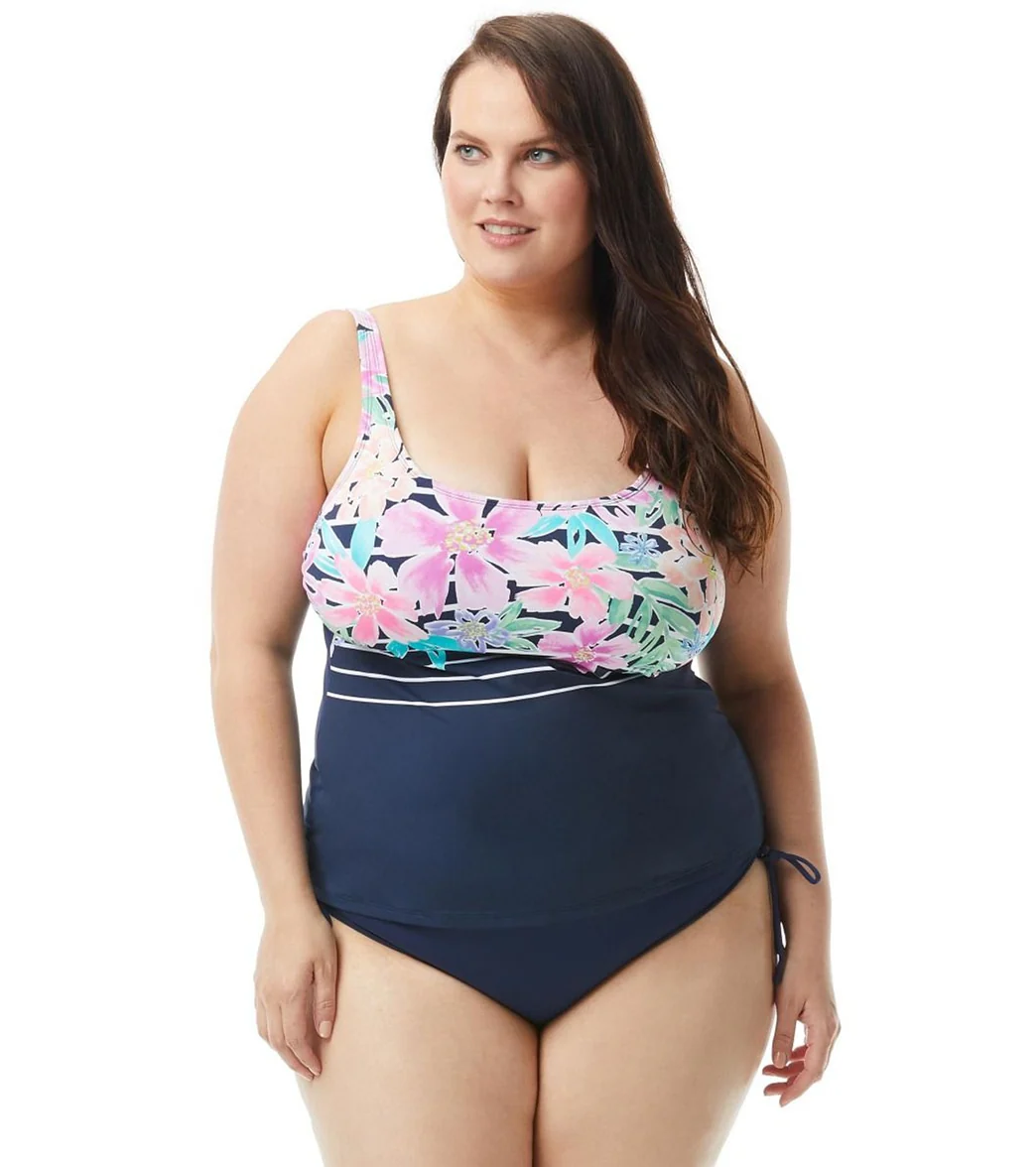 Beach House Plus Size Between The Lines Julie Tankini Top - Image 4