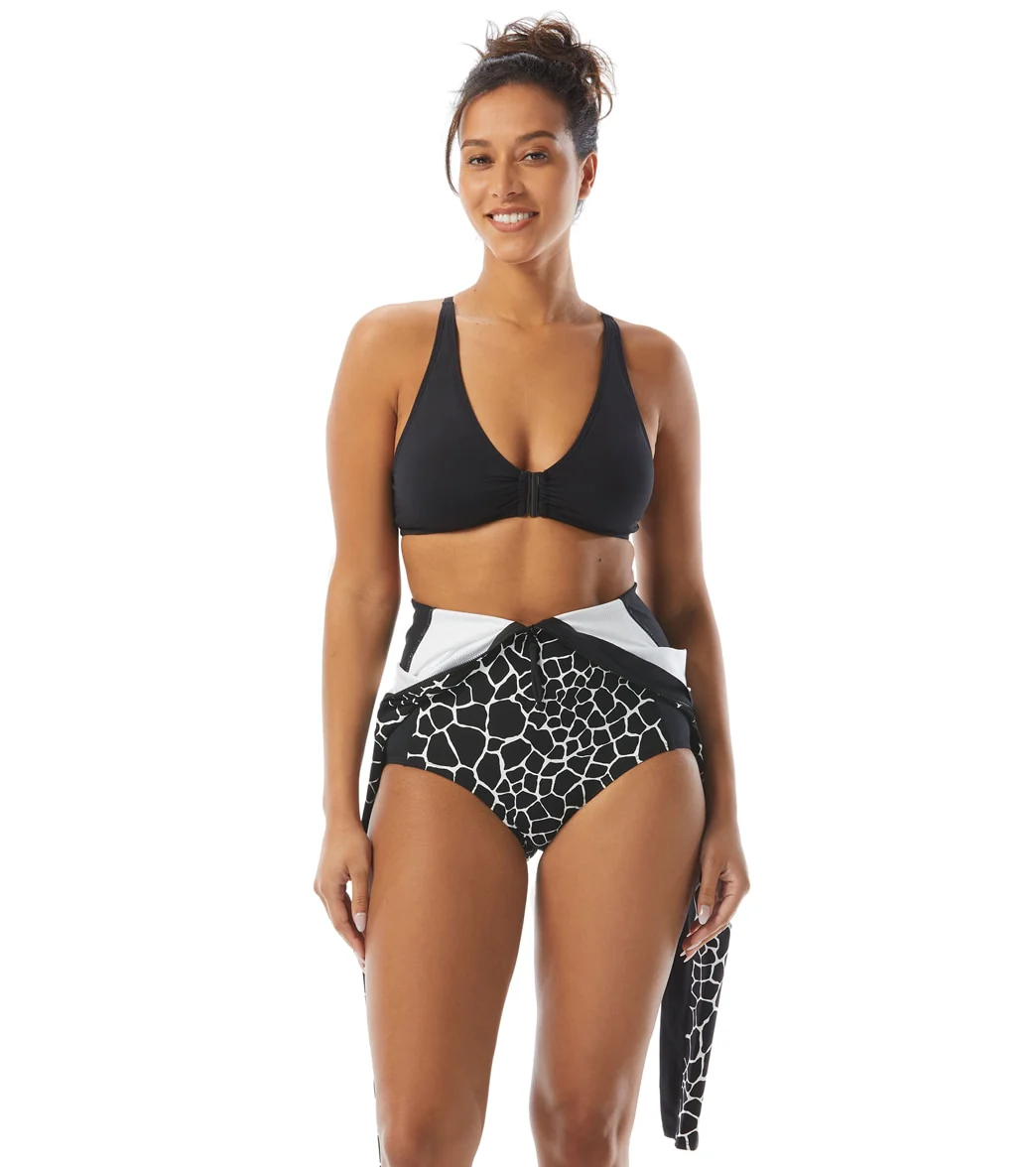 Beach House Women's Desert Giraffe Sculpt Long Sleeve Zip Front Two Piece Swimsuit - Image 4