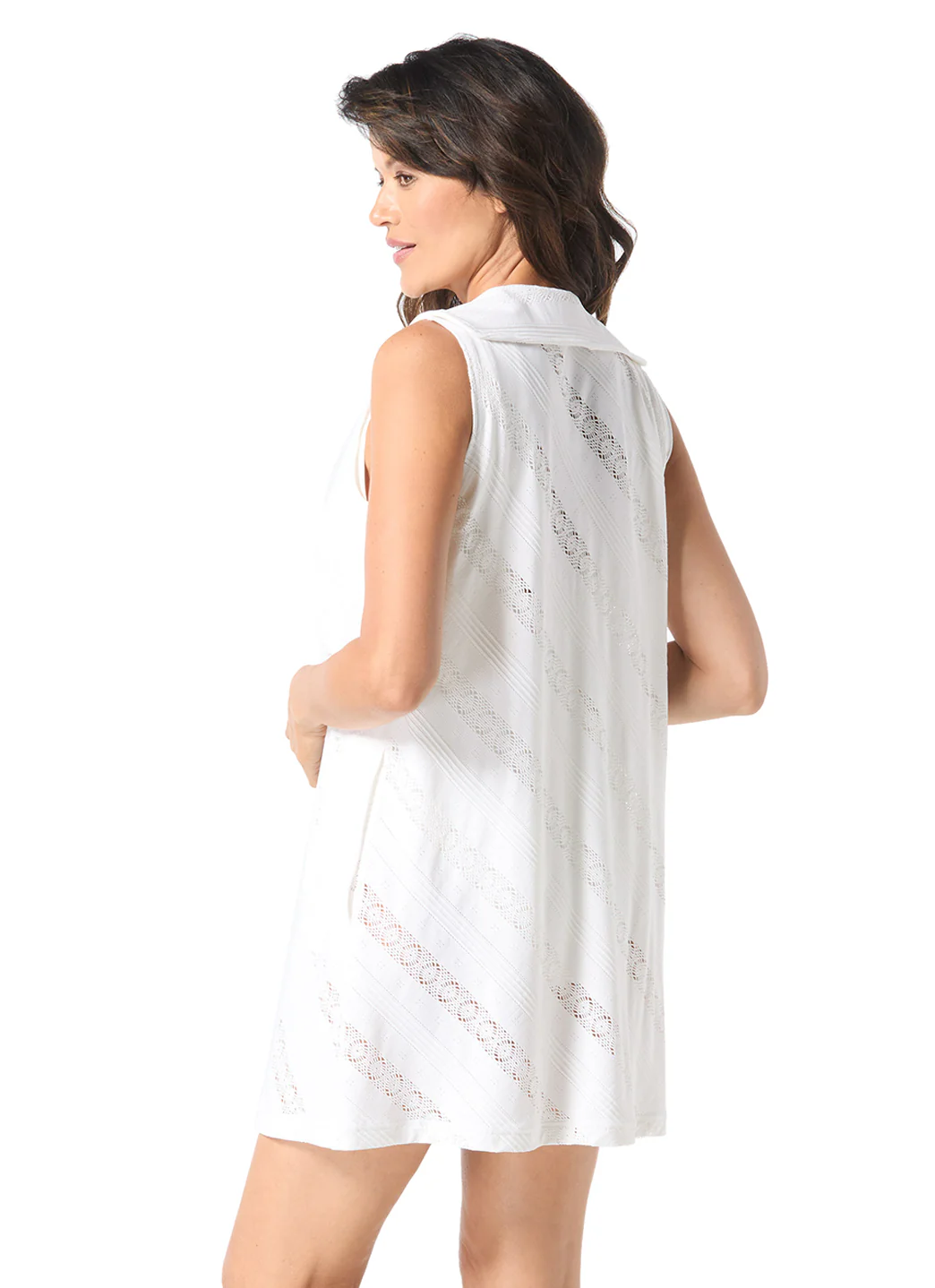 Beach House Women's Eva Crochet Zip Front Sleeveless Cover Up Dress - Image 17