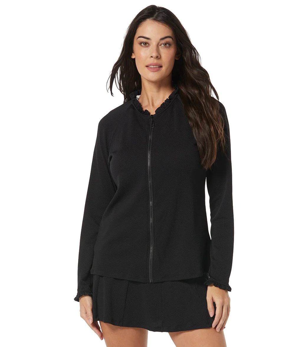 Beach House Women's Pique Solids Phoebe Long Sleeve Zip Front Rash Guard - Image 25