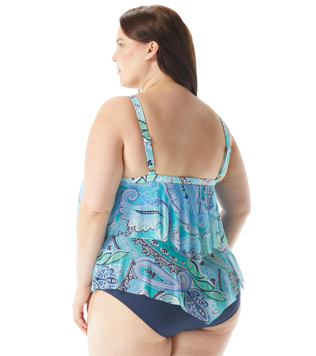Beach House Women's Plus Size Bay Dreaming Portia Mesh Layer Tankini Top - Image 2