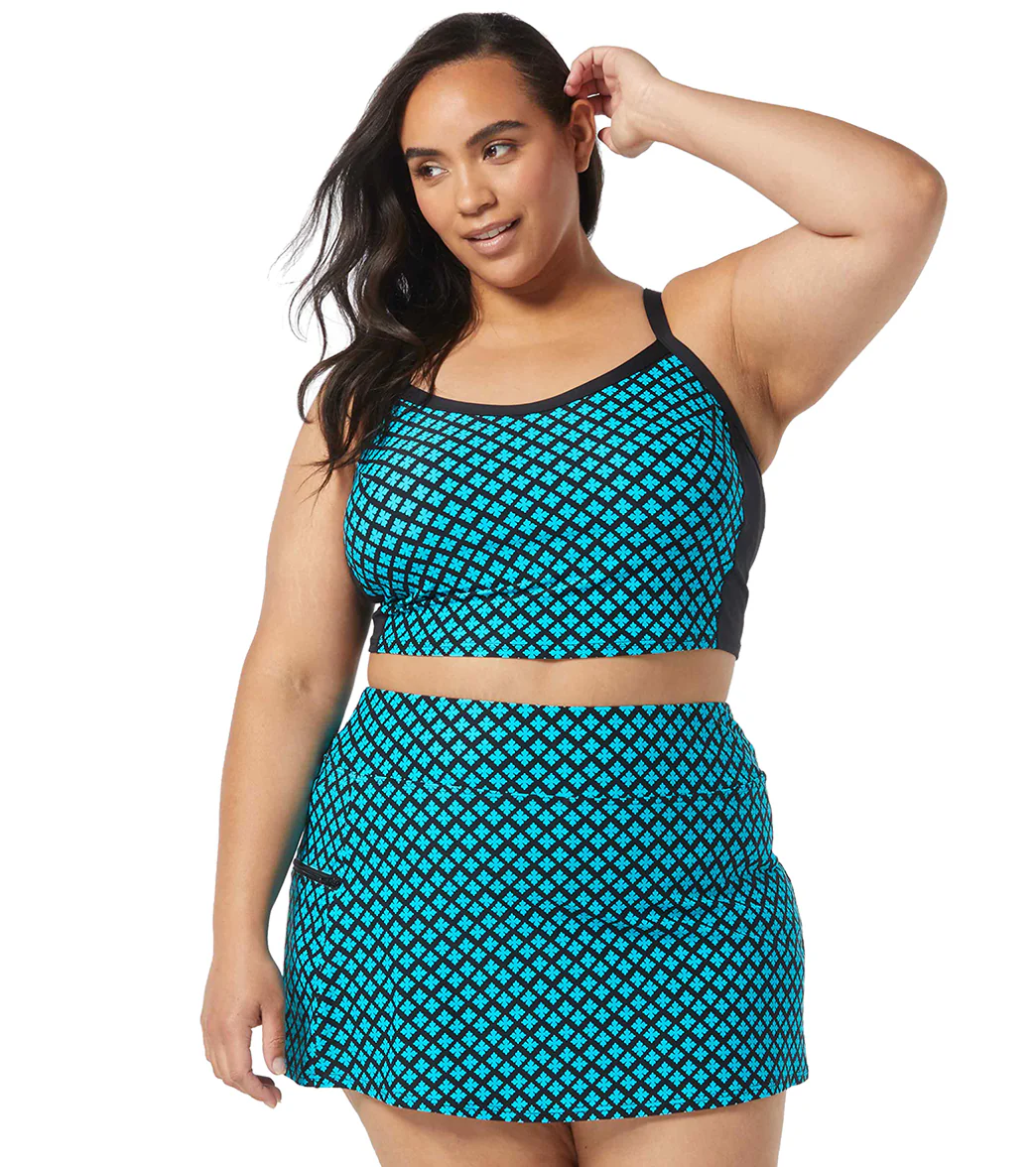 Beach House Women's Plus Size Delray Beach Botanical Plateau Racer Back Crop Top - Image 5