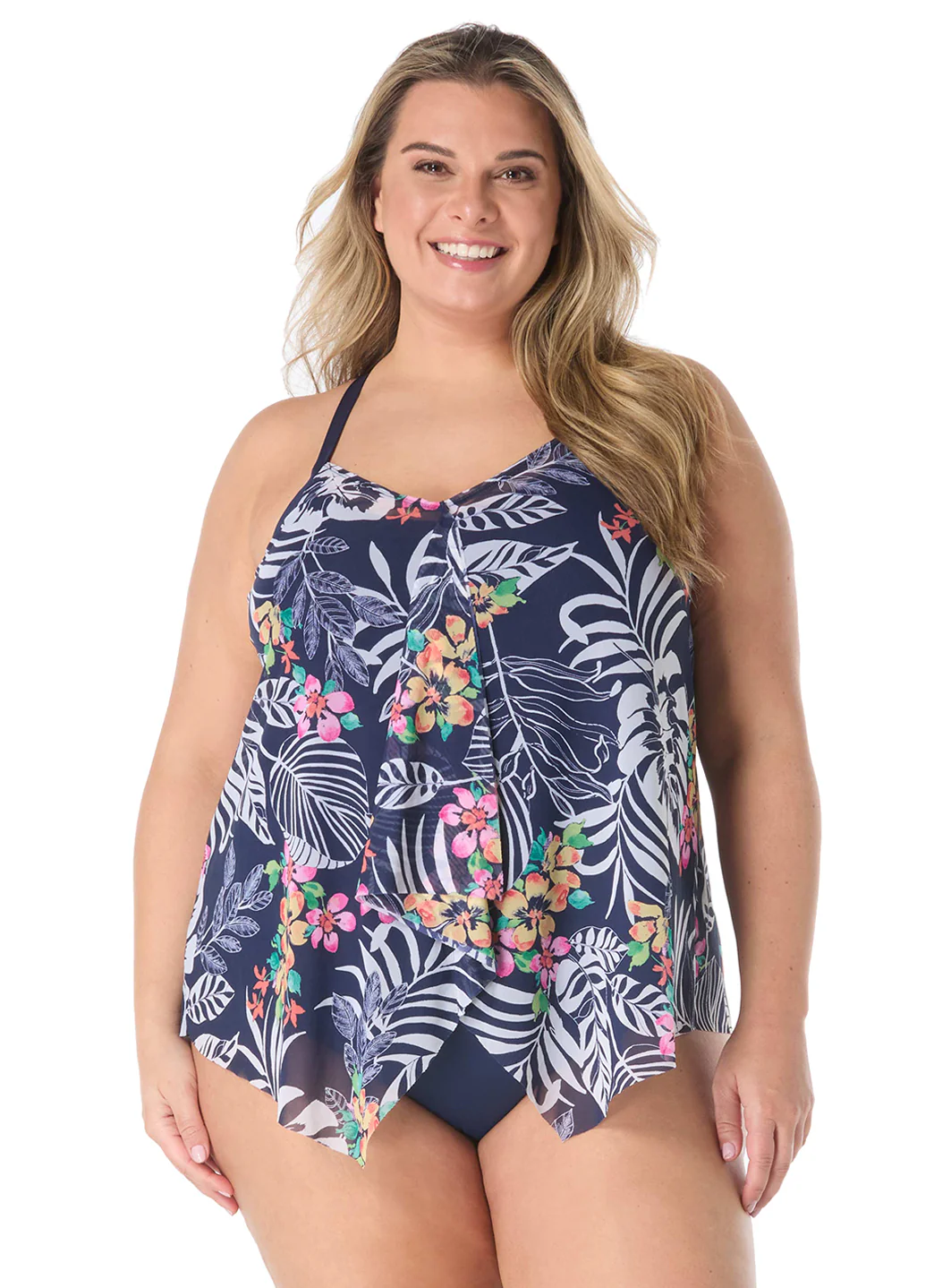 Beach House Women's Plus Size Indigo Jungle Kerry Mesh Tankini Top - Image 2