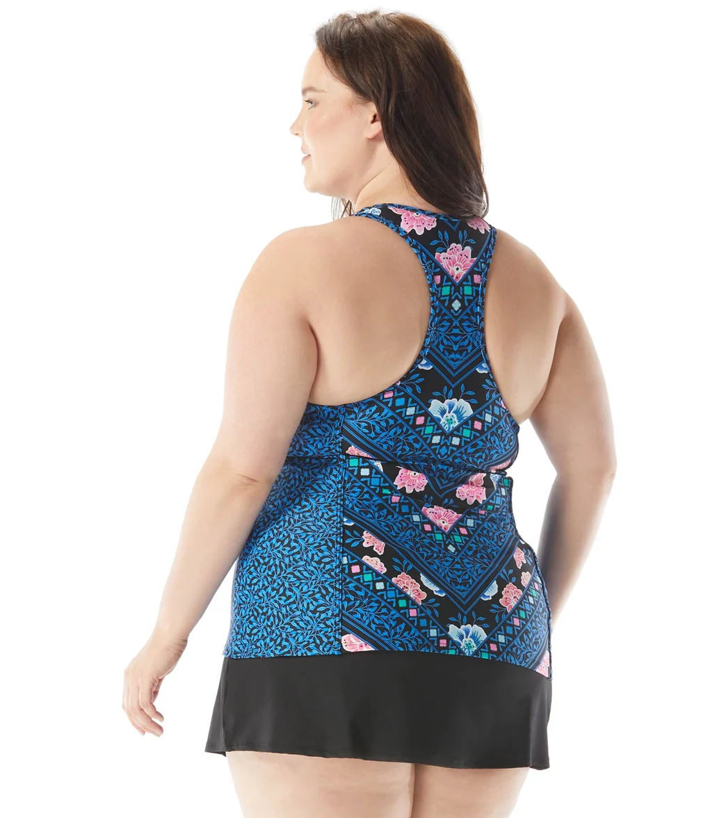 Beach House Women's Plus Size On The Vine Erinna Racerback Tankini Top - Image 10