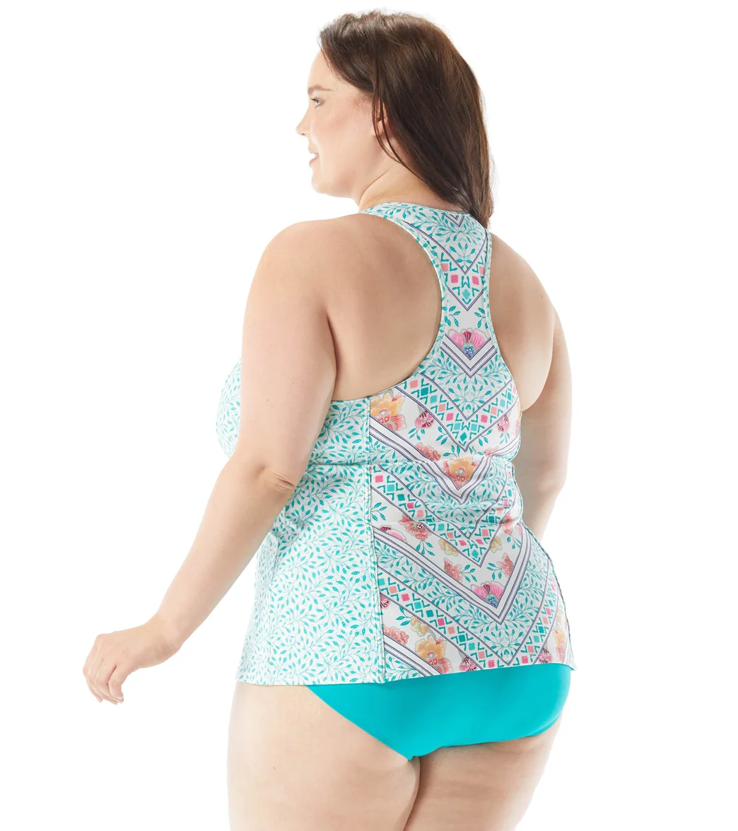 Beach House Women's Plus Size On The Vine Erinna Racerback Tankini Top - Image 2