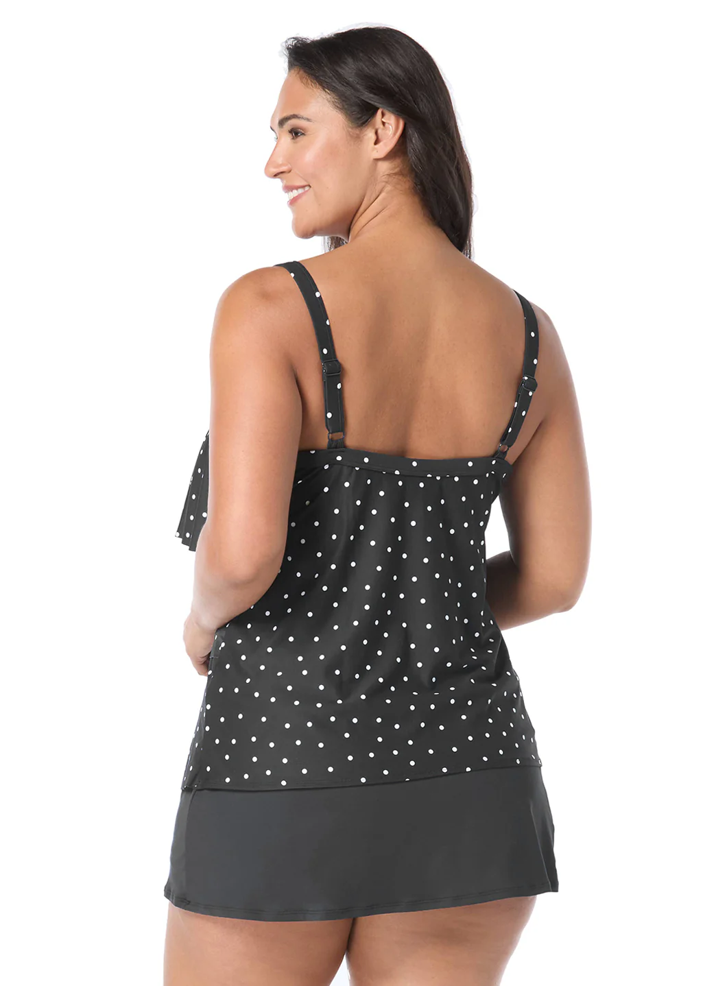 Beach House Women's Plus Size Sailor Dot Jane Ruffle Tankini Top - Image 4