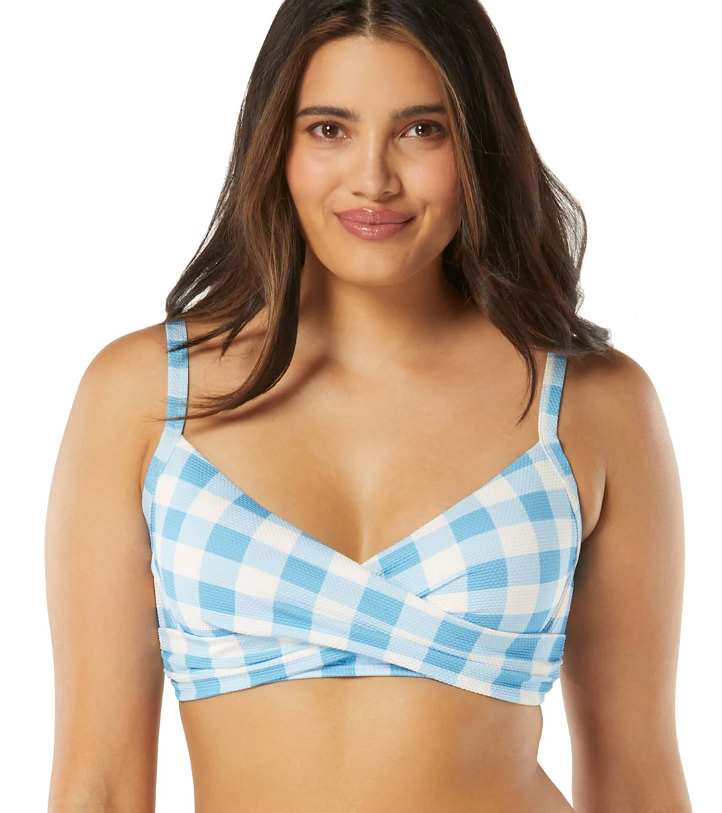 Beach House Women's Summer Gingham Christa Wrap Bikini Top - Image 3