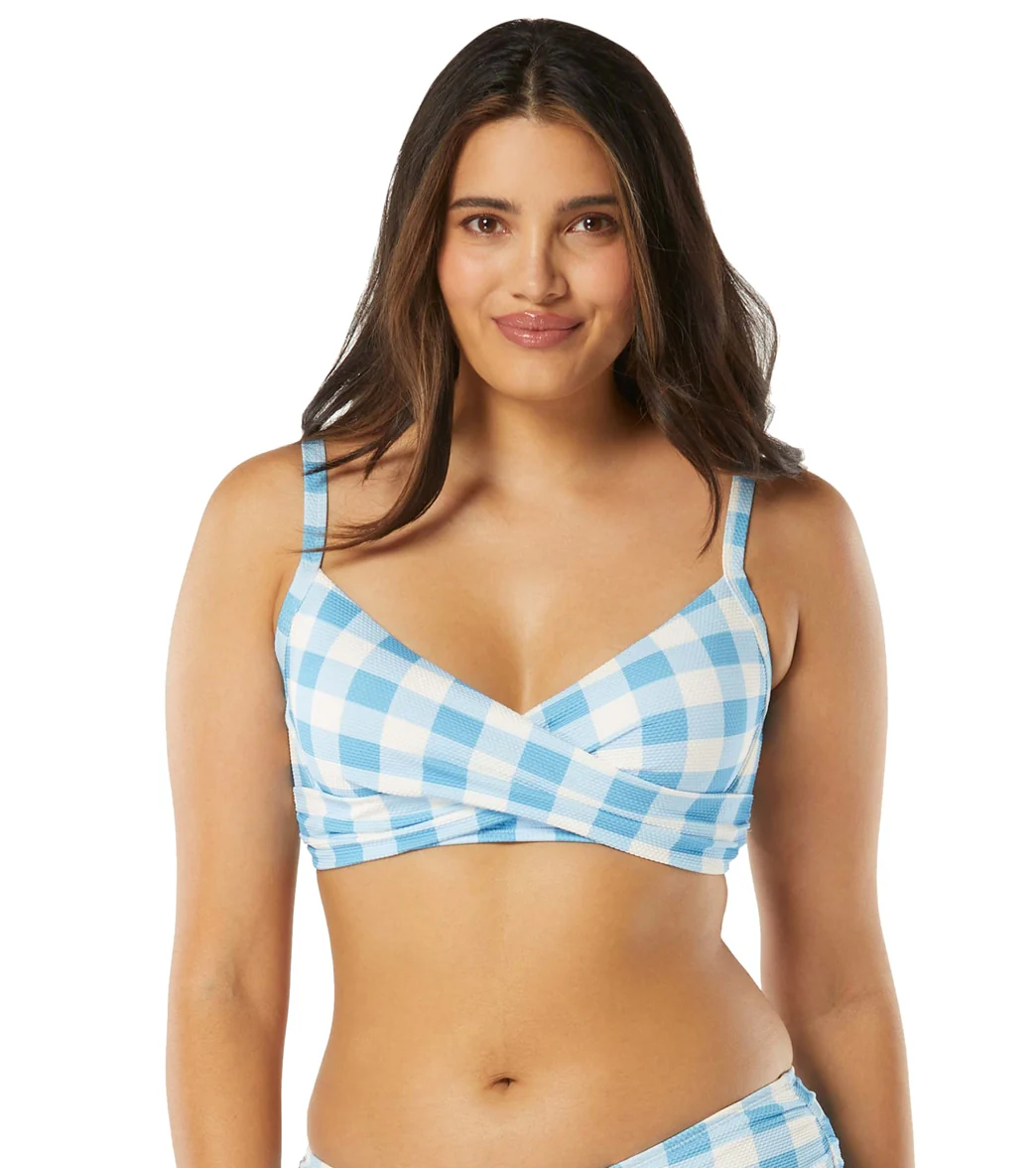 Beach House Women's Summer Gingham Christa Wrap Bikini Top - Image 7