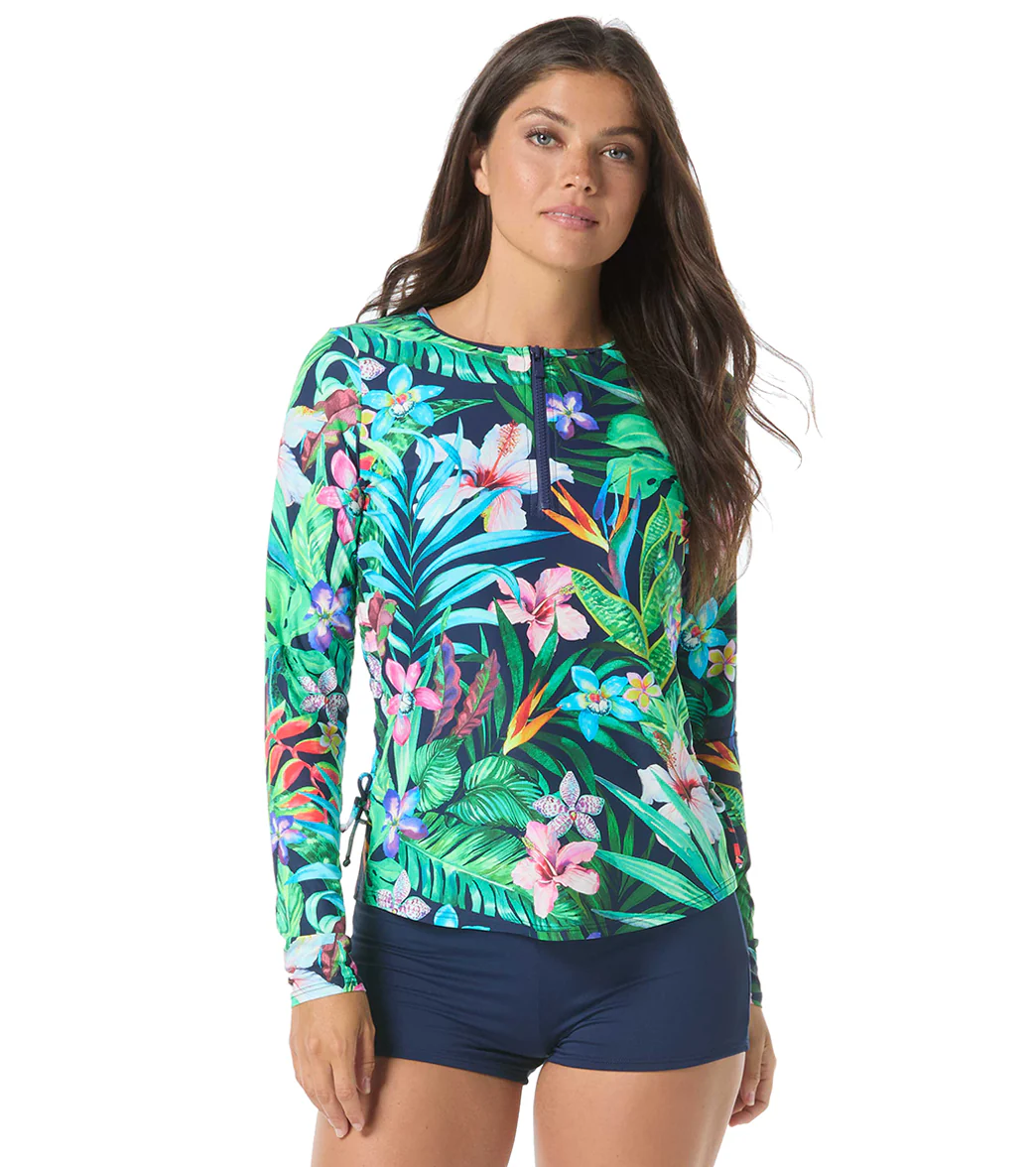 Beach House Women's Tropic Paradise Advance Long Sleeve Side Shirring Rash Guard - Image 7