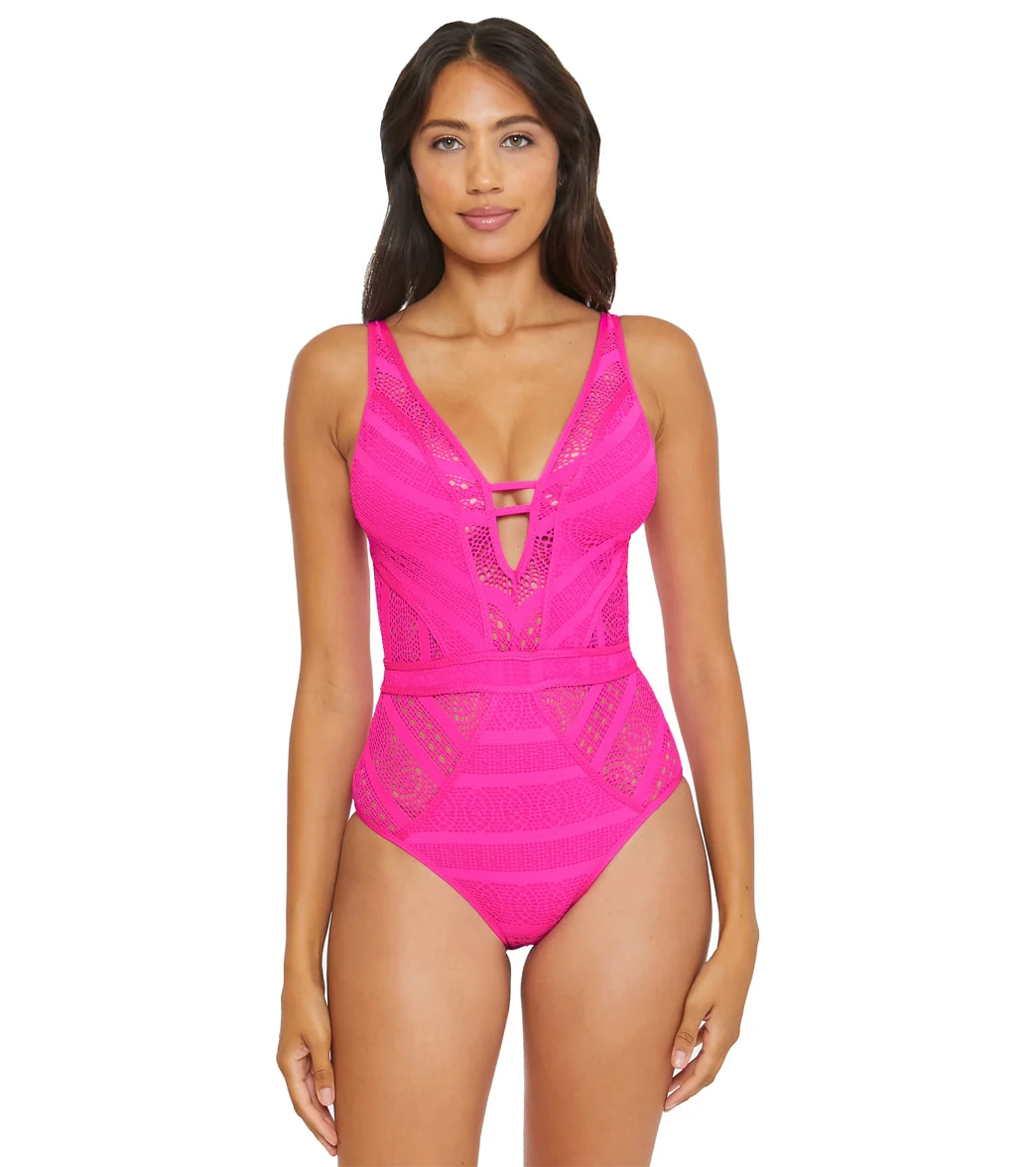 Becca Swim Women's Color Play Plunge One Piece Swimsuit - Image 79