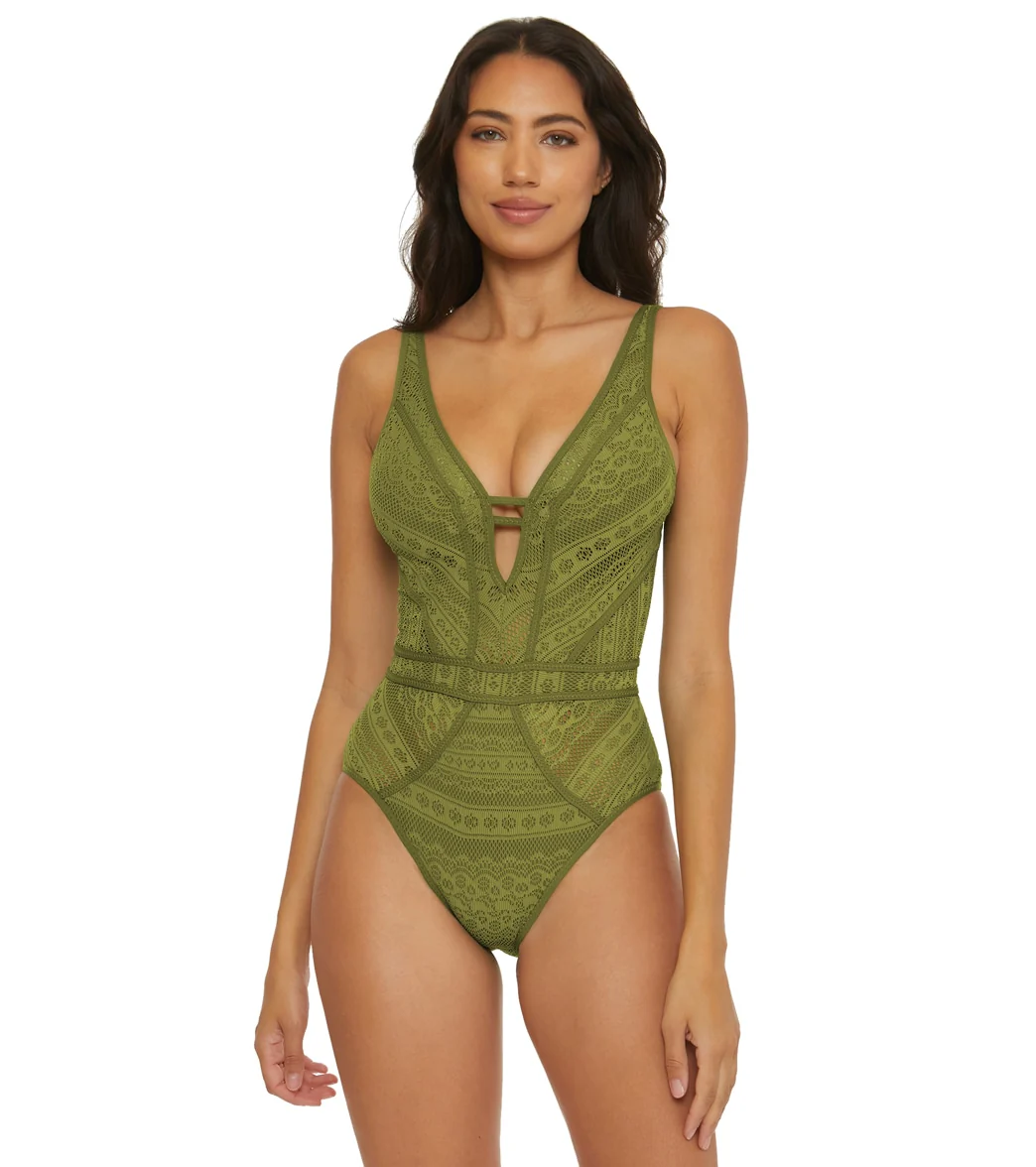 Becca Swim Women's Color Play Plunge One Piece Swimsuit - Image 90