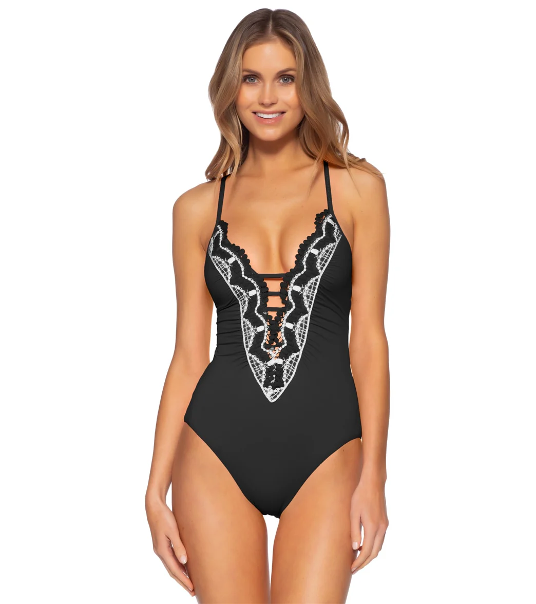Becca Swim Women's Delilah Plunge One Piece Swimsuit - Image 13