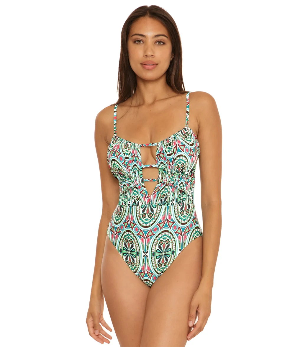 Becca Swim Women's Mosaic Sarai Plunge One Piece Swimsuit - Image 5