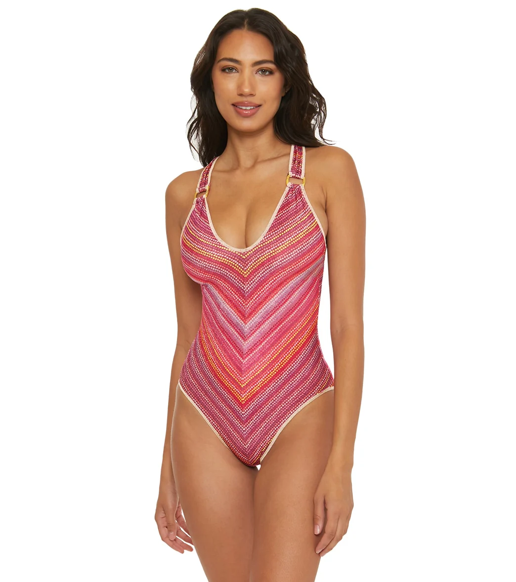 Becca Swim Women's Rainbow Sunset Scoop Neck One Piece Swimsuit - Image 4