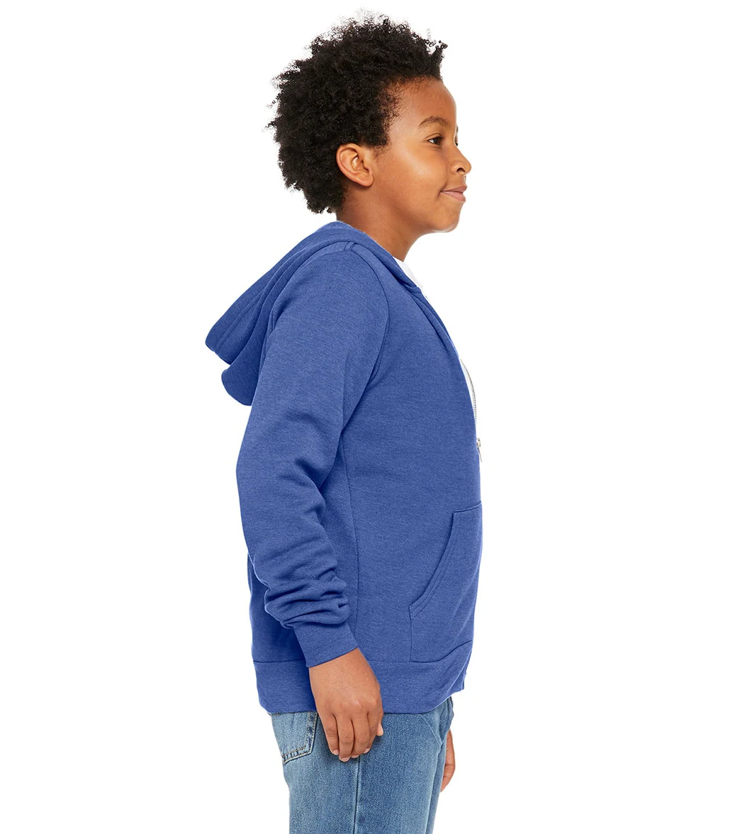 Bella + Canvas Youth Sponge Fleece Full-Zip Hooded Sweatshirt - Image 10