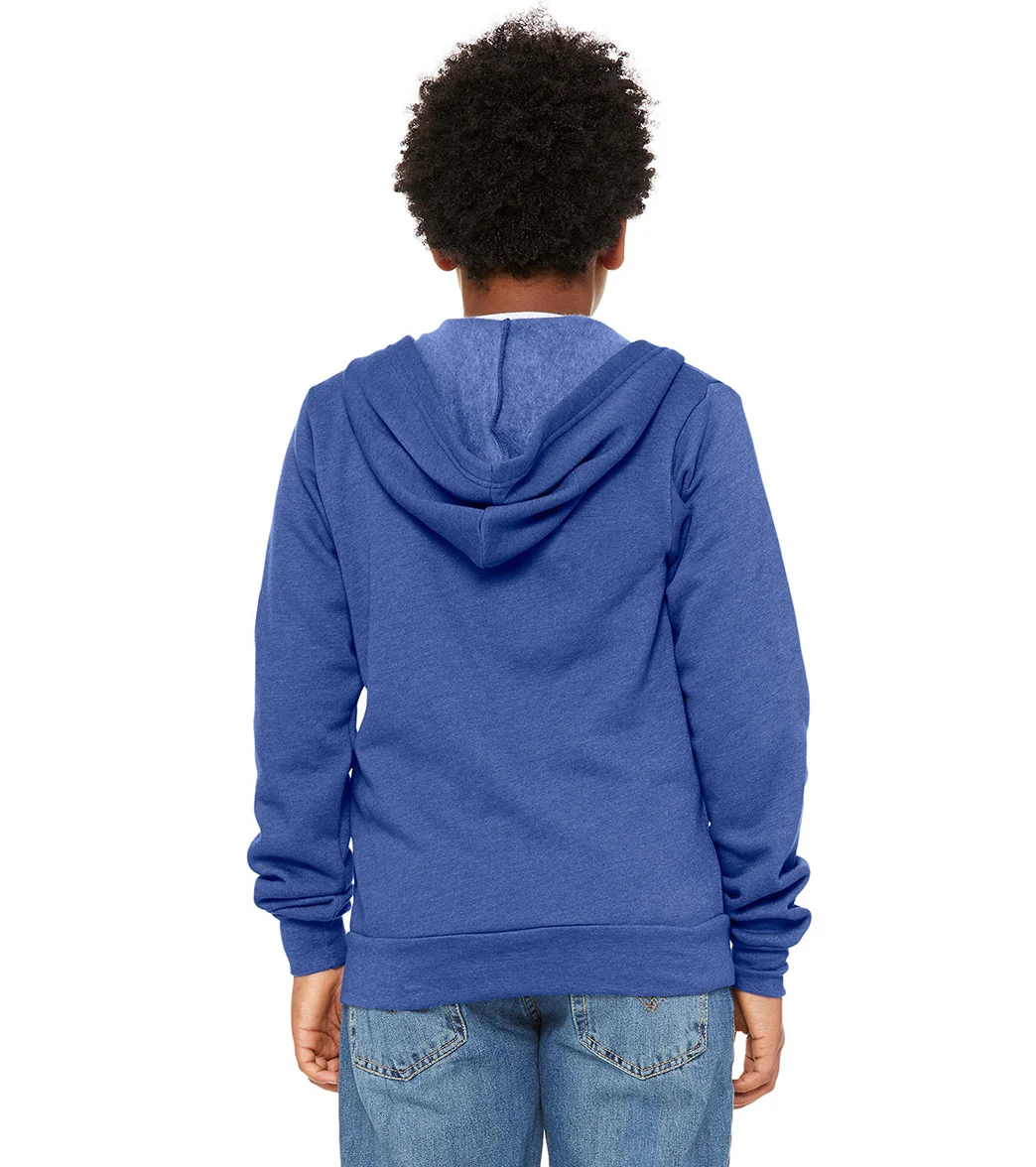 Bella + Canvas Youth Sponge Fleece Full-Zip Hooded Sweatshirt - Image 11