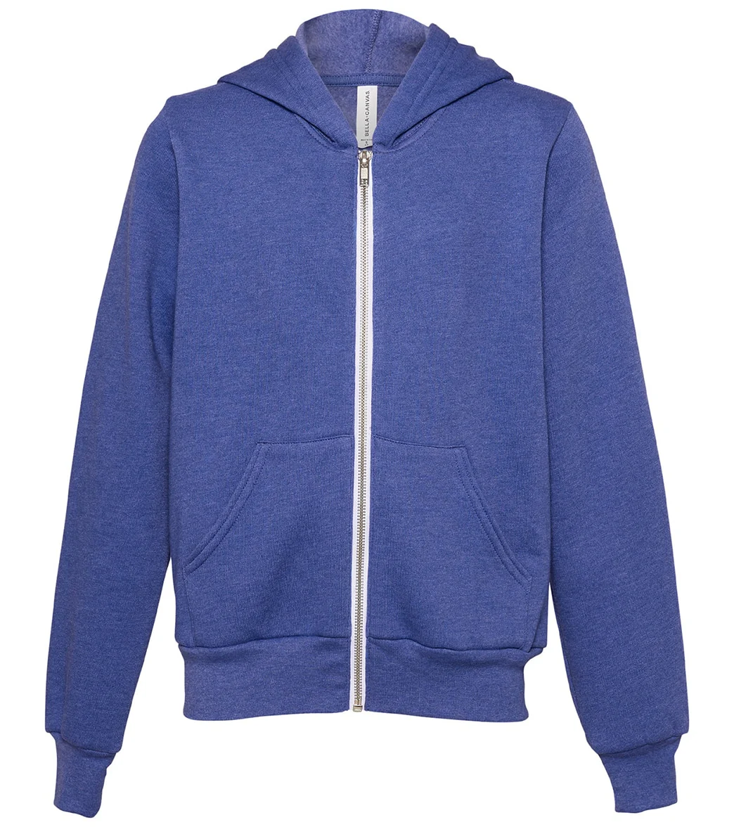 Bella + Canvas Youth Sponge Fleece Full-Zip Hooded Sweatshirt - Image 12