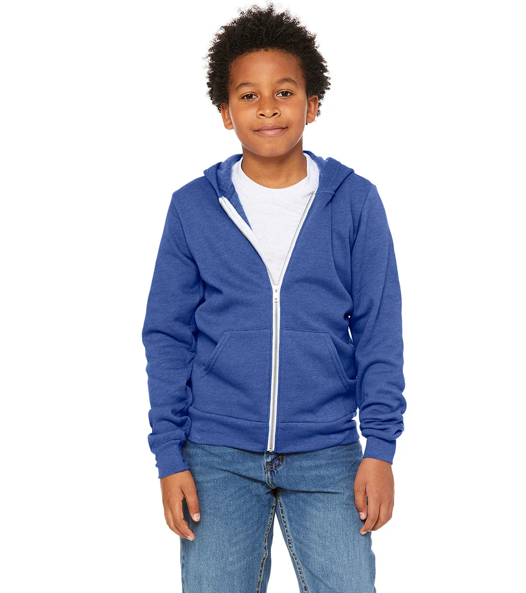 Bella + Canvas Youth Sponge Fleece Full-Zip Hooded Sweatshirt - Image 16