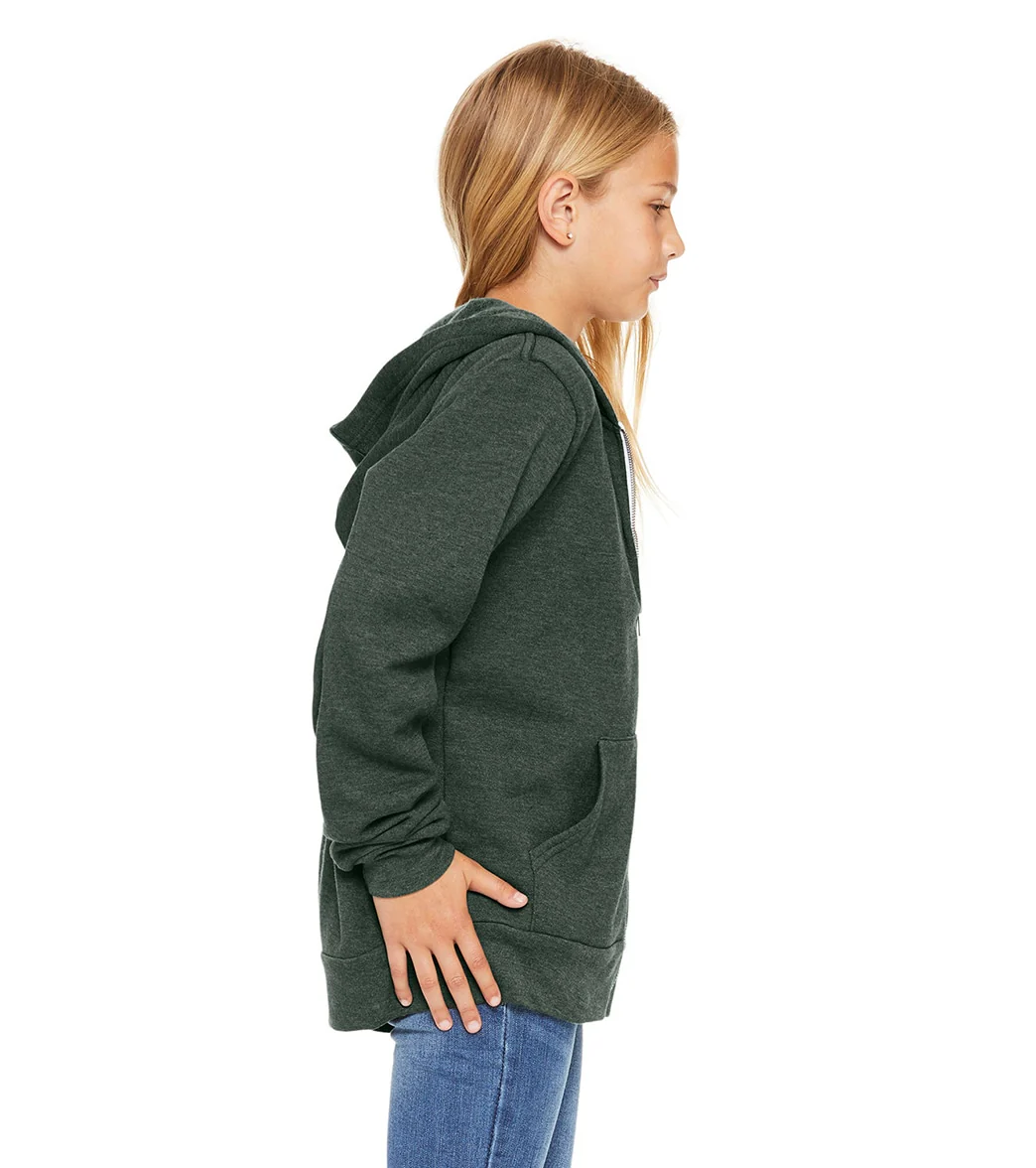 Bella + Canvas Youth Sponge Fleece Full-Zip Hooded Sweatshirt - Image 18