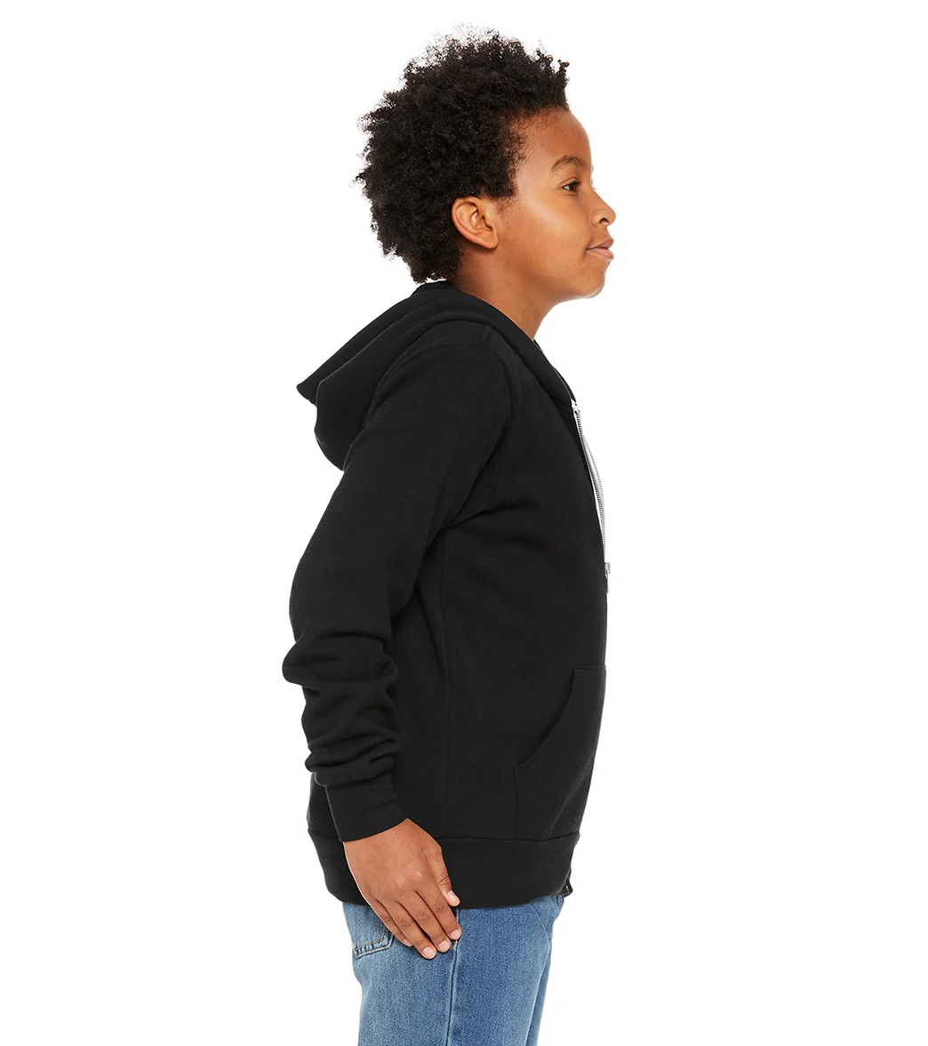 Bella + Canvas Youth Sponge Fleece Full-Zip Hooded Sweatshirt - Image 2