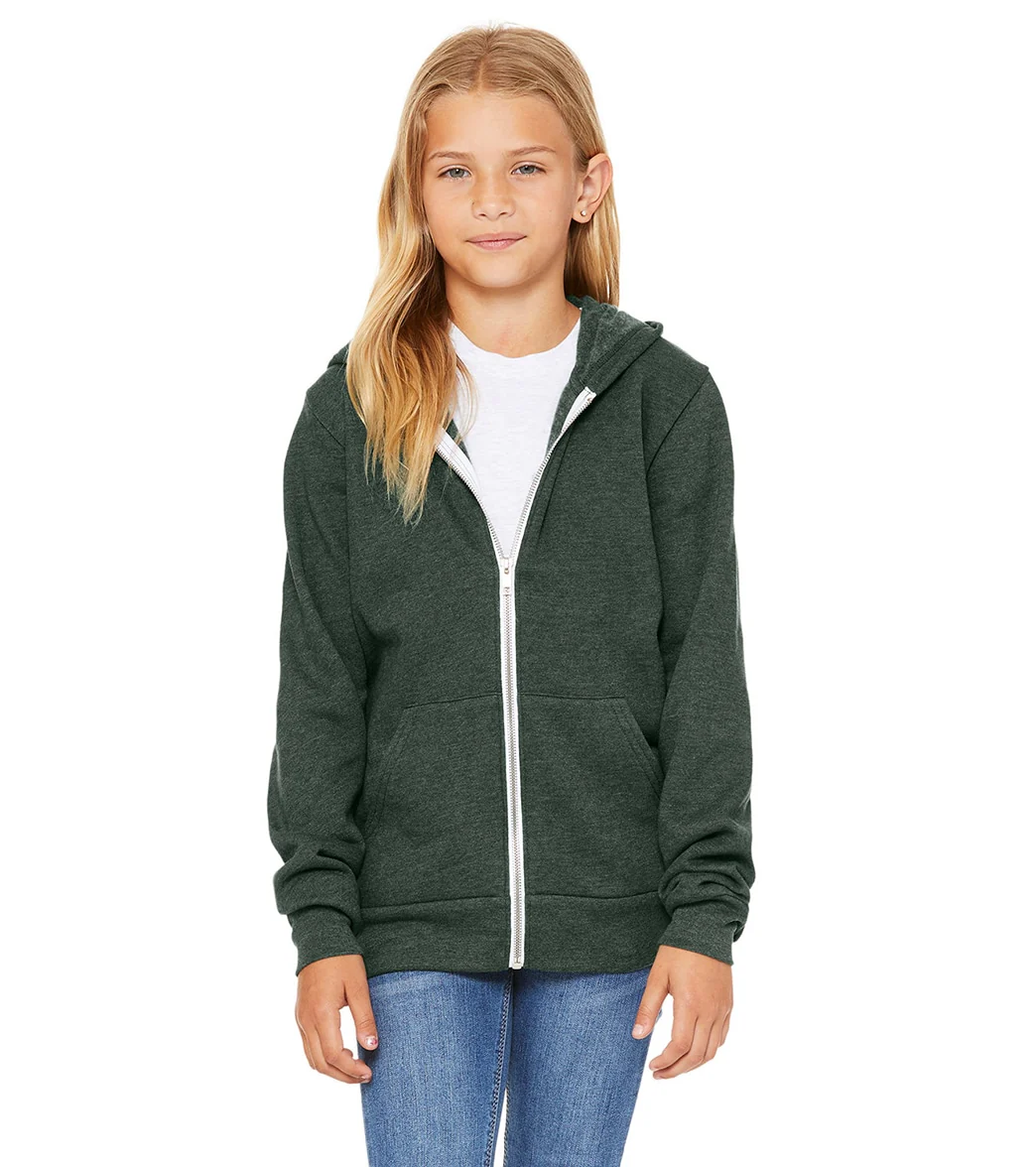 Bella + Canvas Youth Sponge Fleece Full-Zip Hooded Sweatshirt - Image 24