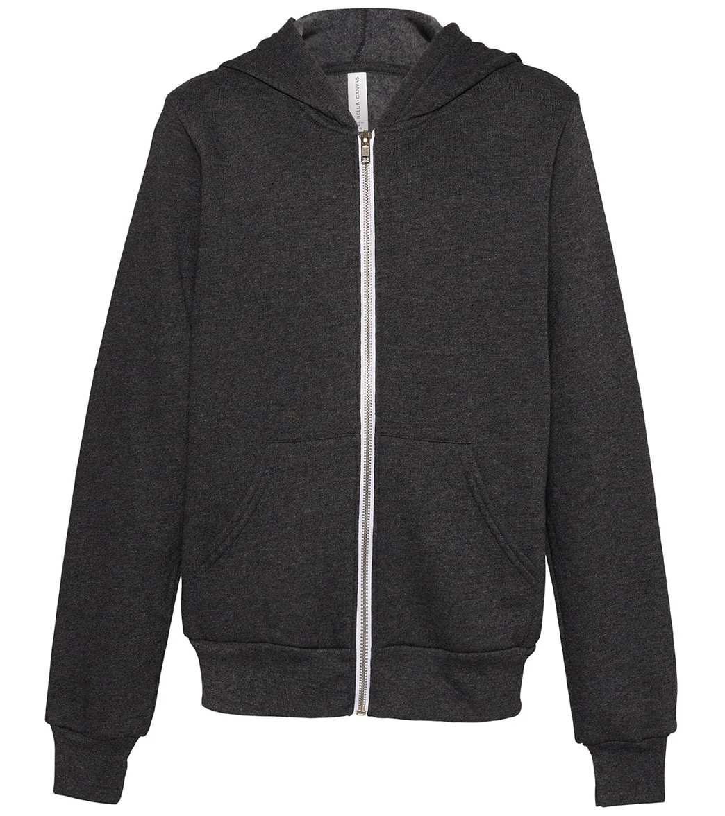 Bella + Canvas Youth Sponge Fleece Full-Zip Hooded Sweatshirt - Image 29