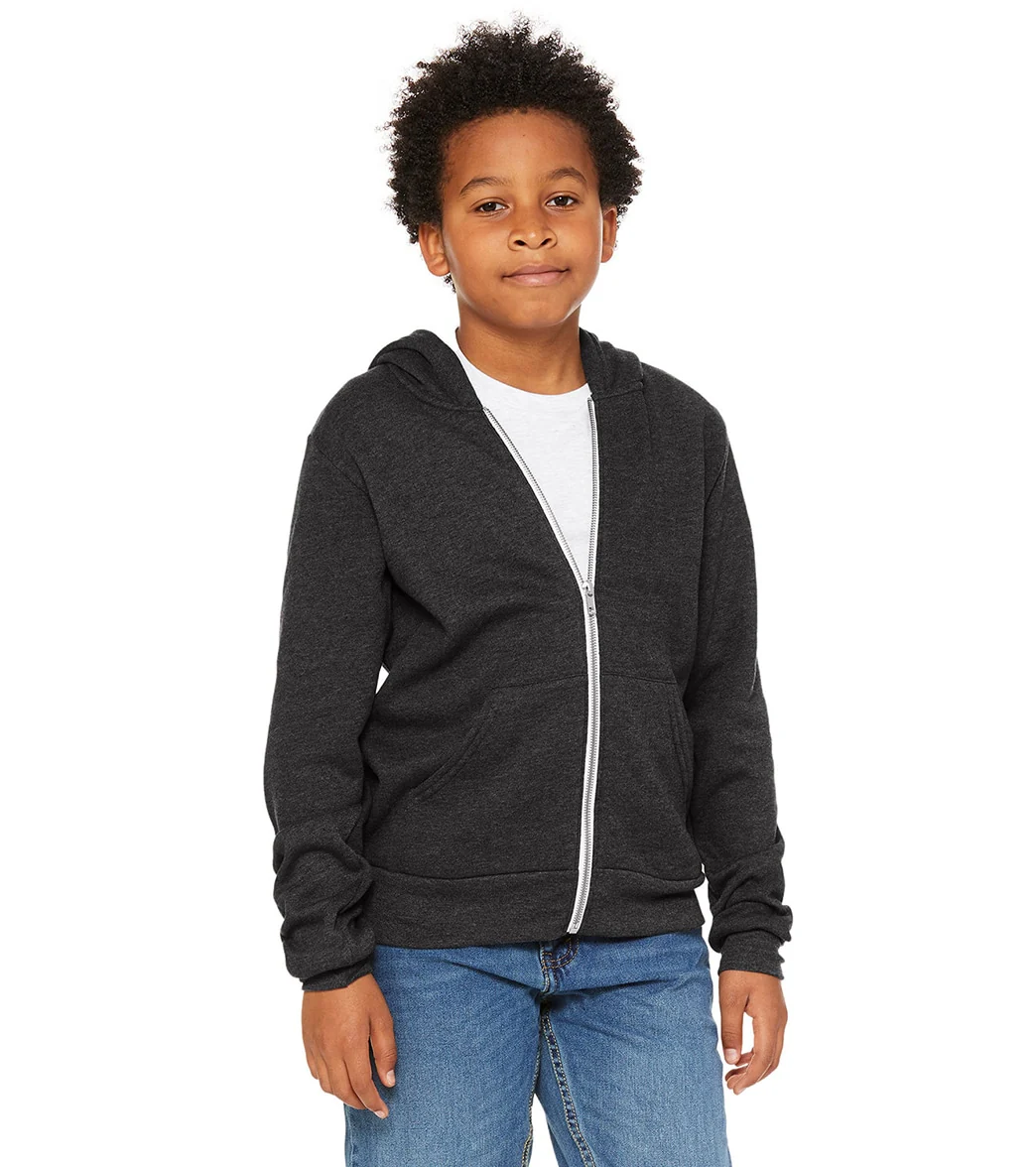 Bella + Canvas Youth Sponge Fleece Full-Zip Hooded Sweatshirt - Image 33