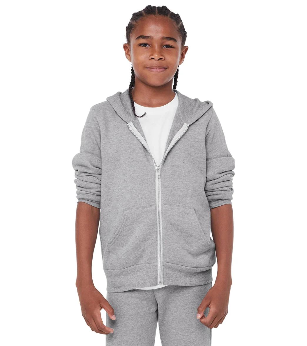 Bella + Canvas Youth Sponge Fleece Full-Zip Hooded Sweatshirt - Image 34