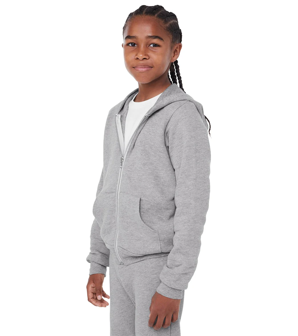 Bella + Canvas Youth Sponge Fleece Full-Zip Hooded Sweatshirt - Image 35